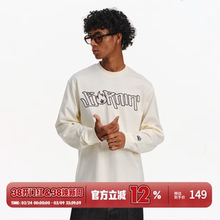 BURNIN*小火苗亮片刺绣胸口长袖T恤男女同款秋冬休闲宽松上衣百搭