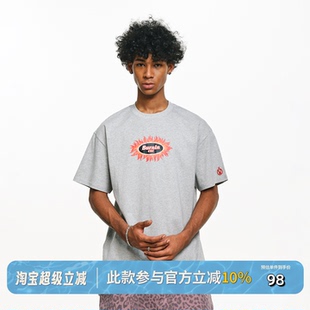 上衣 BURNIN 椭圆太阳花logo短袖 T恤男夏季 简约基础休闲宽松情侣衫