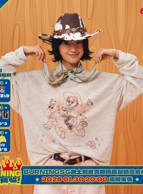 BURNIN*Disney/迪士尼 Pixar Toy Story合作系列轻松线条长袖T恤