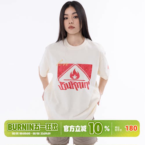 玫瑰方片短袖T恤男女街头宽松