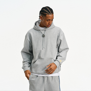 BURNIN*帽子横排logo火苗刺绣连帽卫衣日系街头男士宽松美式潮流