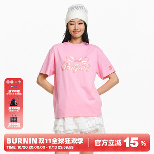 BURNIN*飘带蝴蝶结短袖T恤情侣同款时尚潮流休闲宽松半袖上衣百搭