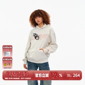 BURNIN 怪兽火苗可拆卸魔术贴连帽卫衣男秋冬休闲宽松上衣百搭潮