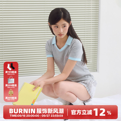 BURNIN PINK Easy Diary六芒星火苗女装短袖T恤休闲修身夏季女士
