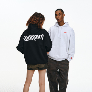 BURNIN*小火苗横排logo连帽卫衣男秋季基础美式街头休闲宽松帽衫
