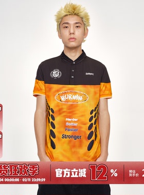 BURNIN*「WORDPLAY」乒乓球服立领POLO衫运动透气速干夏潮牌上衣