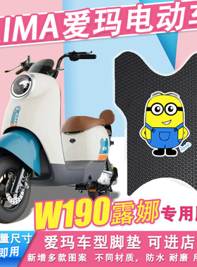 适用露娜W190-TDT2150Z电动车脚垫丝圈纯皮防水电瓶车脚踏垫