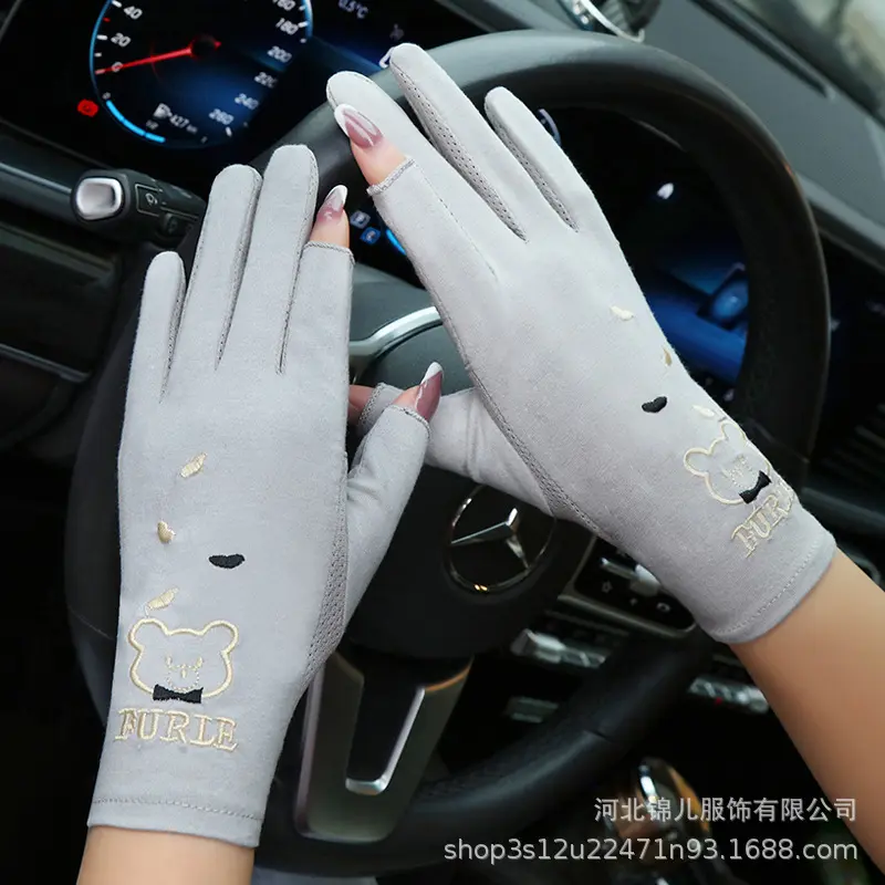 2022春季棉布手套露二指女士时尚
