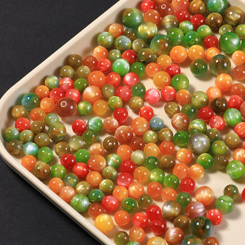 仿琉璃金沙圆珠手链古风发簪