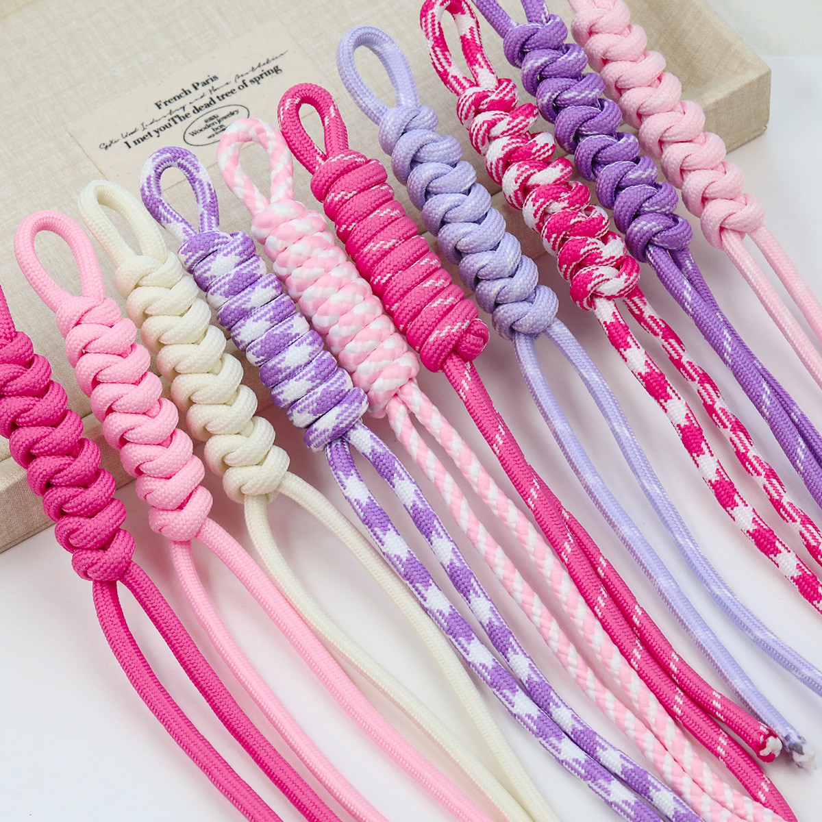 紫红系伞绳半成品罗马结包挂编织绳手工DIY串珠挂件饰品配件材料