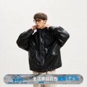 WEDENBORG美式 复古防风廓形M65夹克男春秋日系工装 PU皮外套情侣