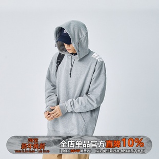 潮WOO专属WEDENBORG原创日系灰色连帽外套卫衣男百搭春秋宽松国潮