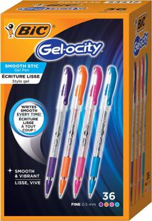 BIC 美国正品 包邮 彩色多色中性笔盖帽 Gel ocity 0.5mm 满22元