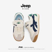 jeep儿童鞋 皮面防水女童运动阿甘德训鞋 男童休闲板鞋 2025秋冬新款