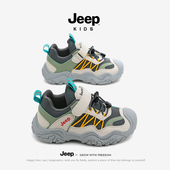 防滑皮面女童防水跑步鞋 Jeep童鞋 男童鞋 子儿童运动鞋 2026秋季 新款