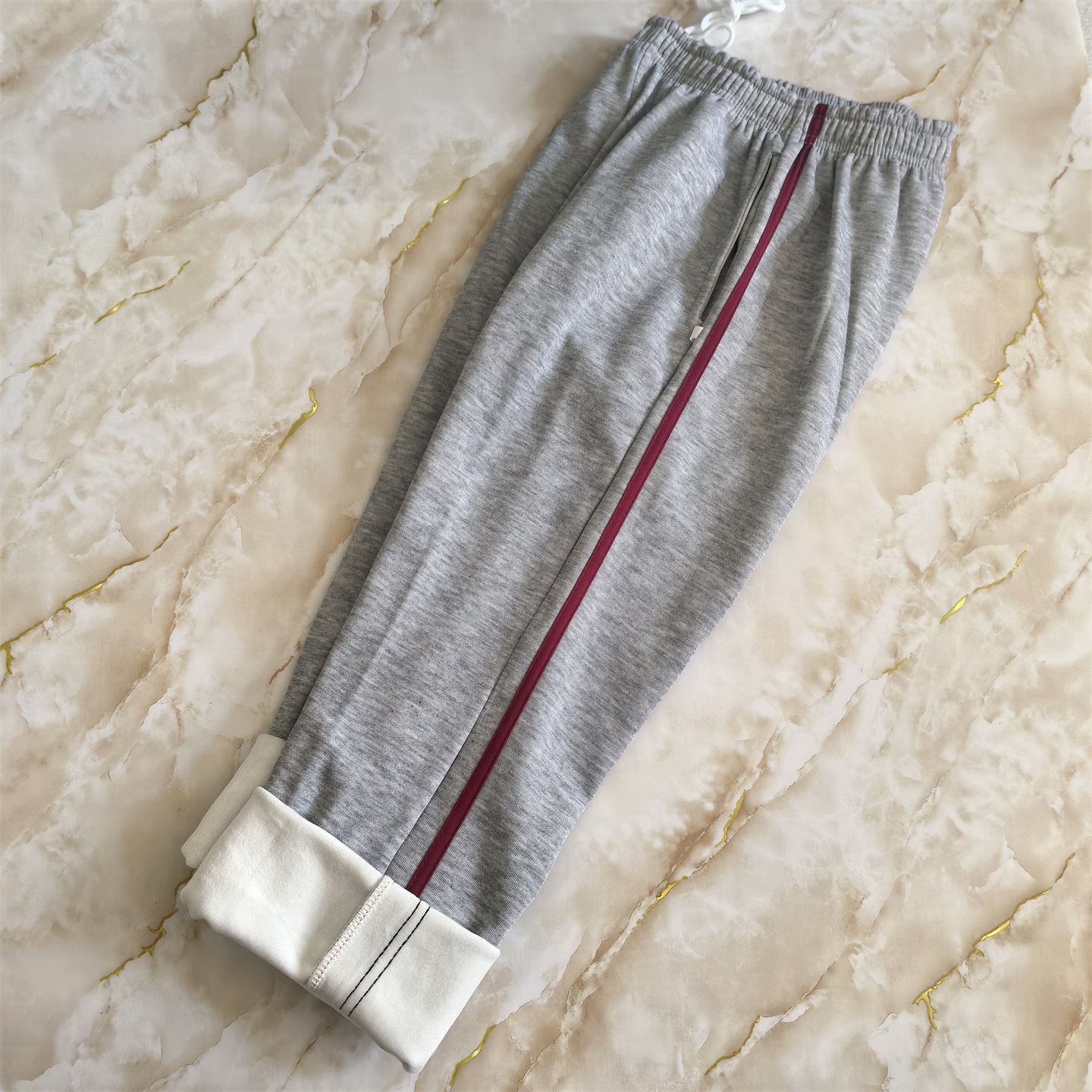 红条一厘米一杠灰色校服裤子冬季