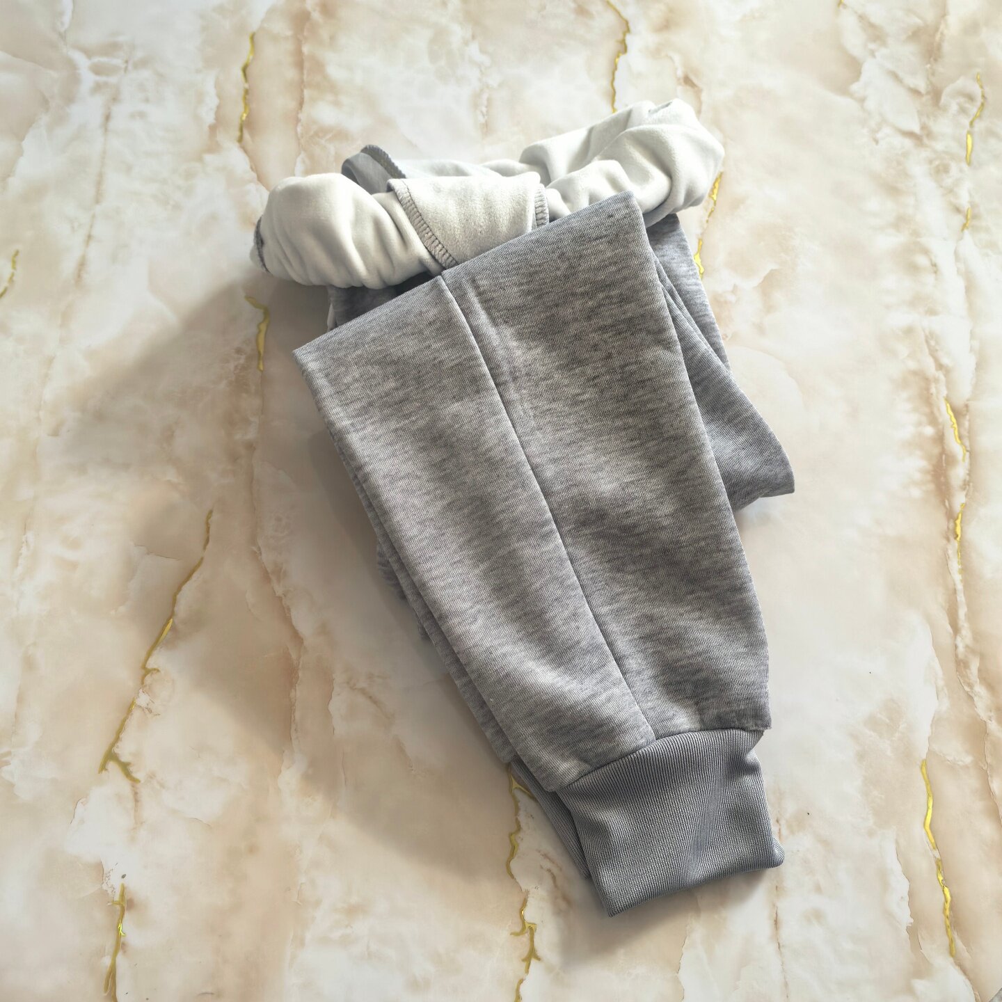 纯灰色束脚校服裤子净版冬季保暖