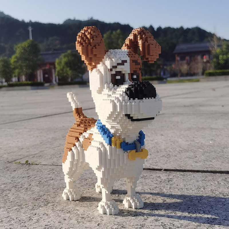 微小颗粒拼装积木成年高难度拼图益智玩具宠物狗哈士奇麦克狗礼物