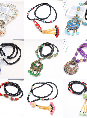 尼泊尔民族风琉璃毛衣链清仓特价