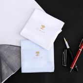 往季 白蓝手绢女士纯棉全棉纯白素色手帕定制印花刺绣DIY手巾