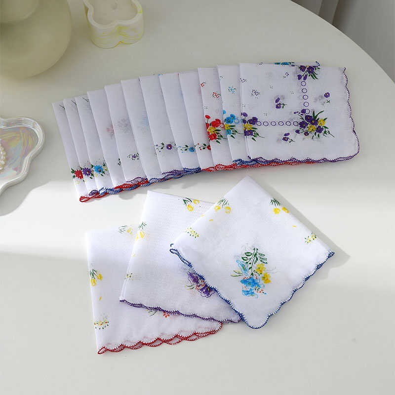 手帕女士随身纯棉老式经典怀旧儿童小方巾幼儿园全棉吸汗印花手绢