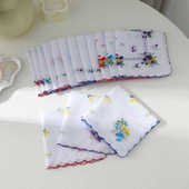 手帕女士随身纯棉老式 经典 怀旧儿童小方巾幼儿园全棉吸汗印花手绢