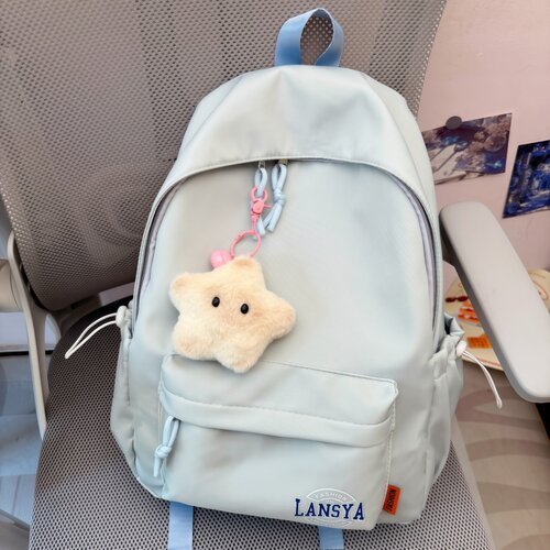 纯色简约书包女ins初中高中生大学生双肩包高颜值休闲背包