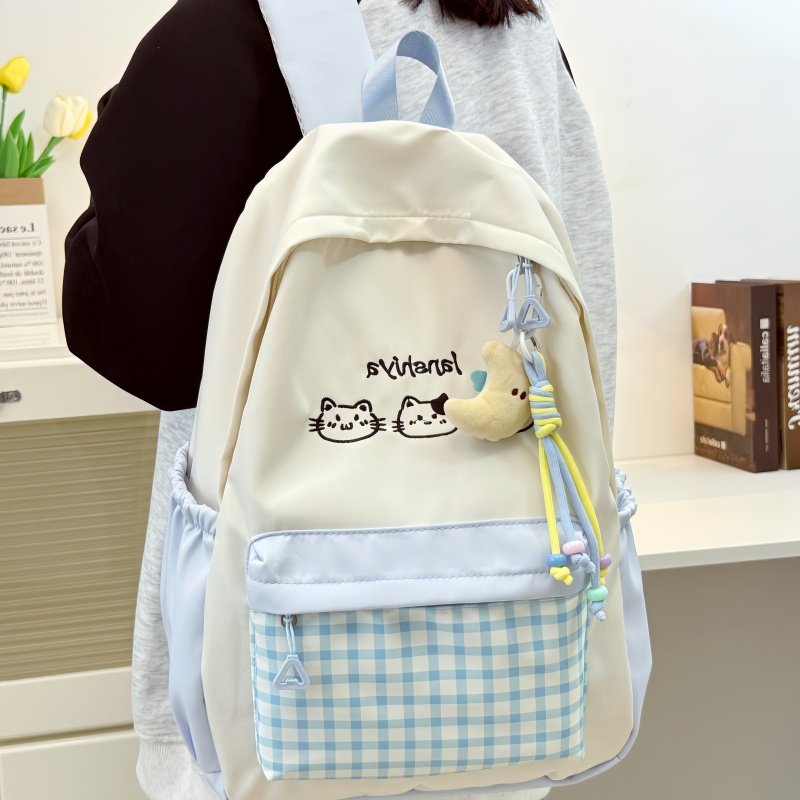 可爱学院书包女日系ins格子少女小清新初中生背包高中学生双肩包