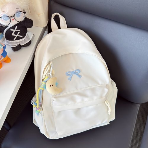 新款奶系少女心蝴蝶结双肩包初中女生大学生书包大容量旅行背包