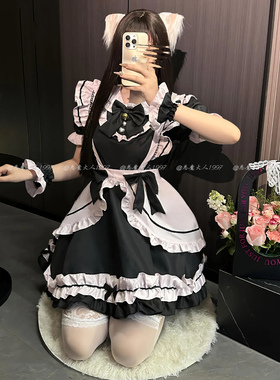 恶魔大人情趣洛丽塔日系Loita小女佣连衣裙蝴蝶结网红女主播制服