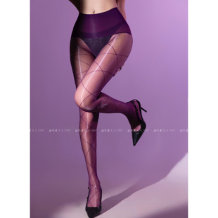 恶魔大人情结交叉菱形格性感无缝****丝袜极光油亮超薄连裤 袜黑丝