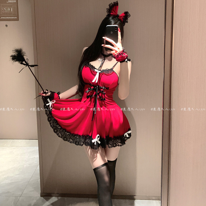 恶魔大人情趣甜美吊带小女佣制服性感露背夫妻睡衣女仆诱惑睡裙女
