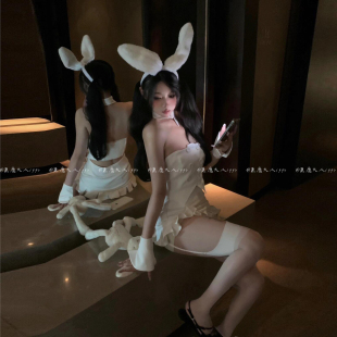 恶魔大人纯欲辣妹风兔女郎制服设计感小众抹胸上衣包臀短裙套装 女