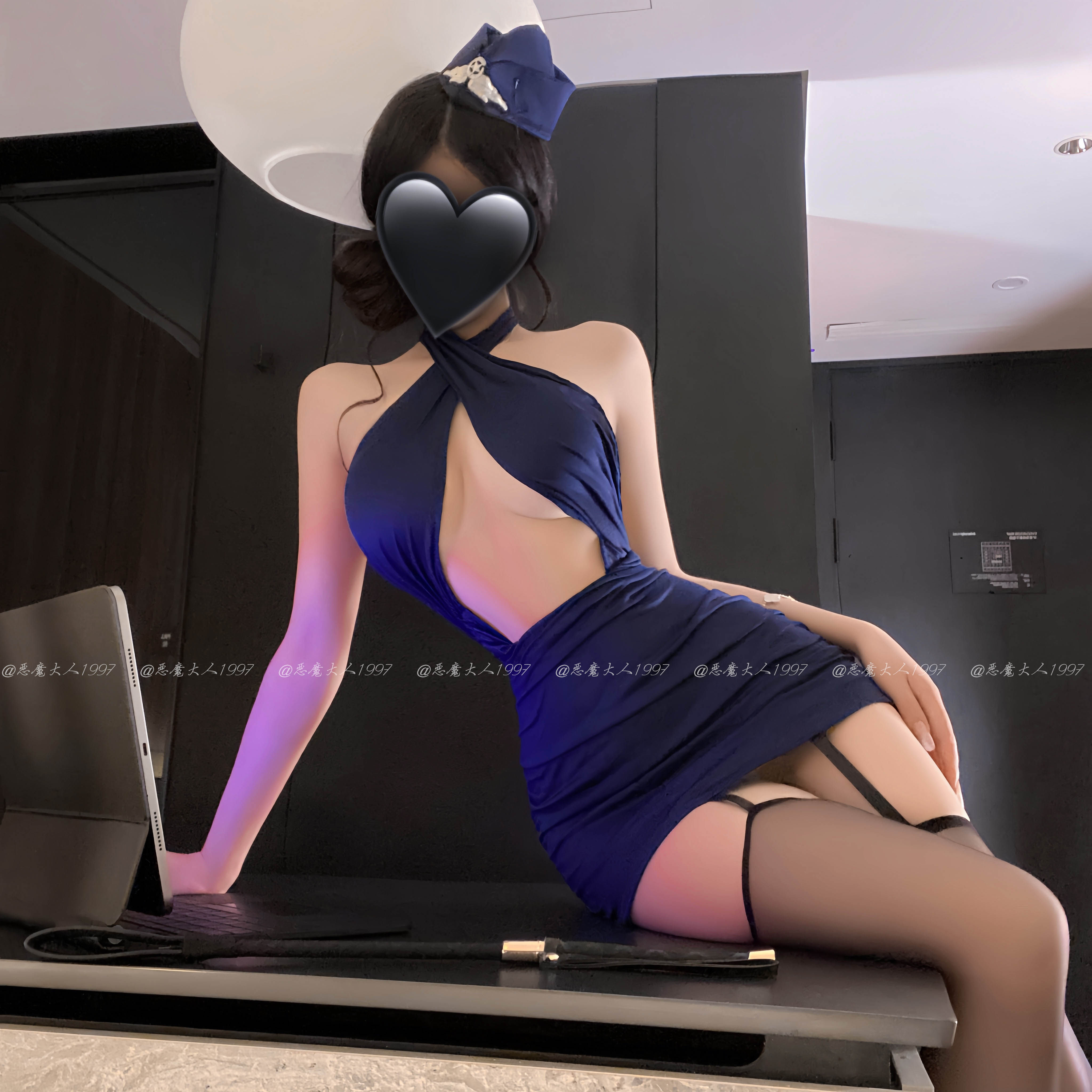 恶魔大人情趣性感空姐制服纯欲火辣诱惑包臀裙套装qqny禁欲系睡衣
