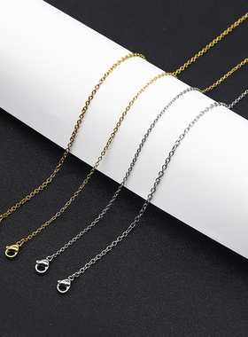 O字链无吊坠项链镀18k真金色