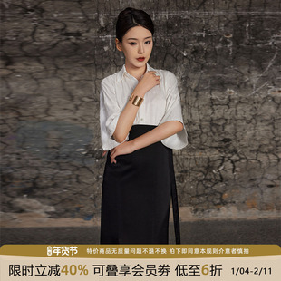 听旬留白夏季汉服女原创国风上衣简约日常通勤可以上班穿改良旋裙