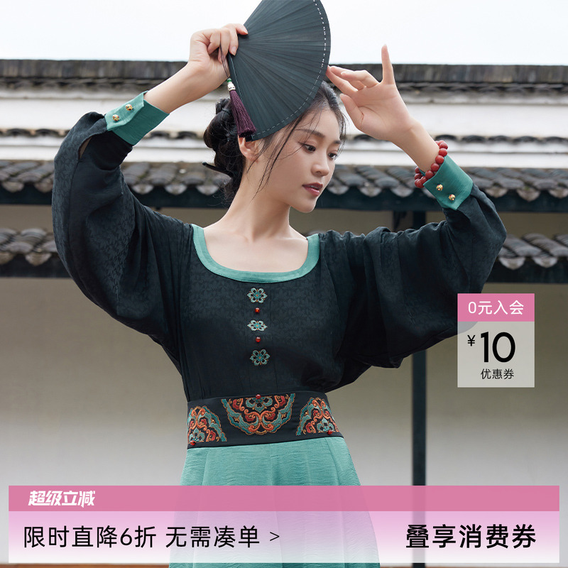 听旬汉服圆领衫上衣原创十破裙