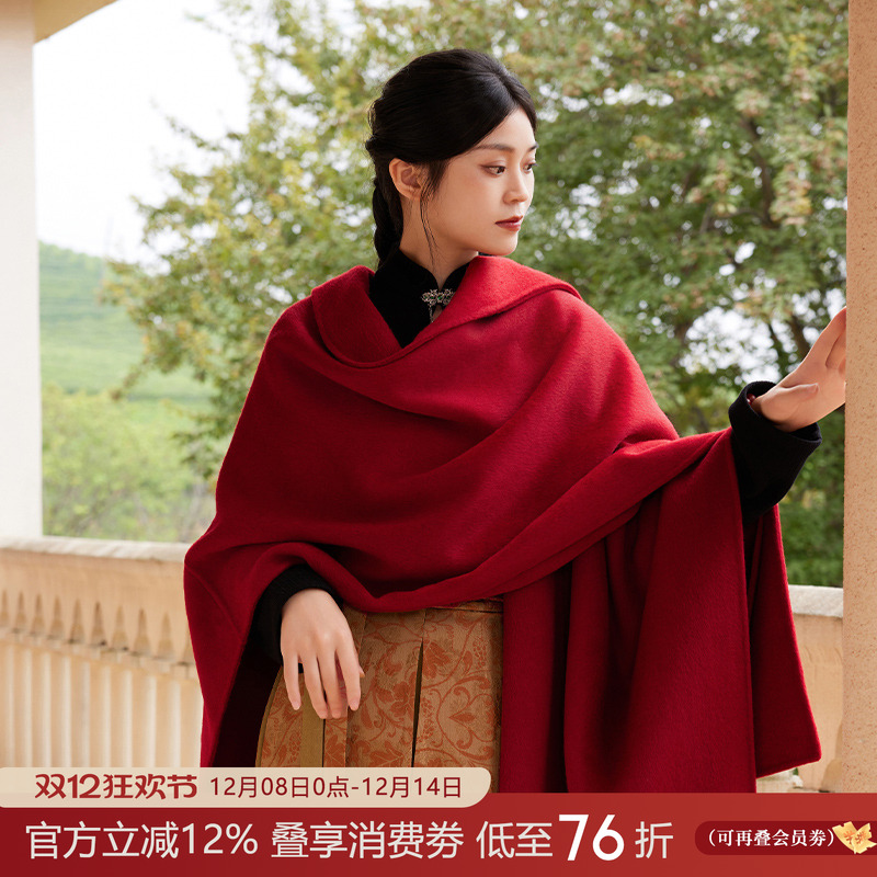 听旬长乐汉服女冬新中式唐圆领