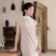 听旬明珠夏国风改良旗袍女简约轻奢名媛礼服气质感订婚两穿连衣裙