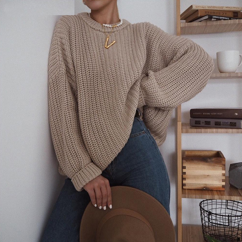 Sweater casual long-sleeved warm oversized pullover sweater