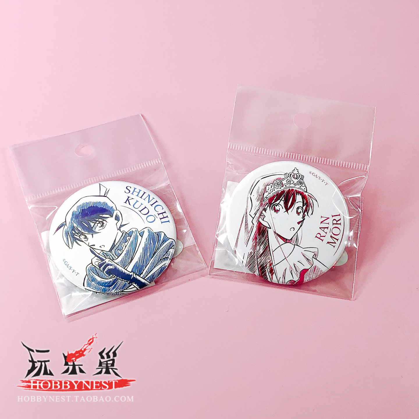 柯南毛利兰彩铅水彩徽章正版