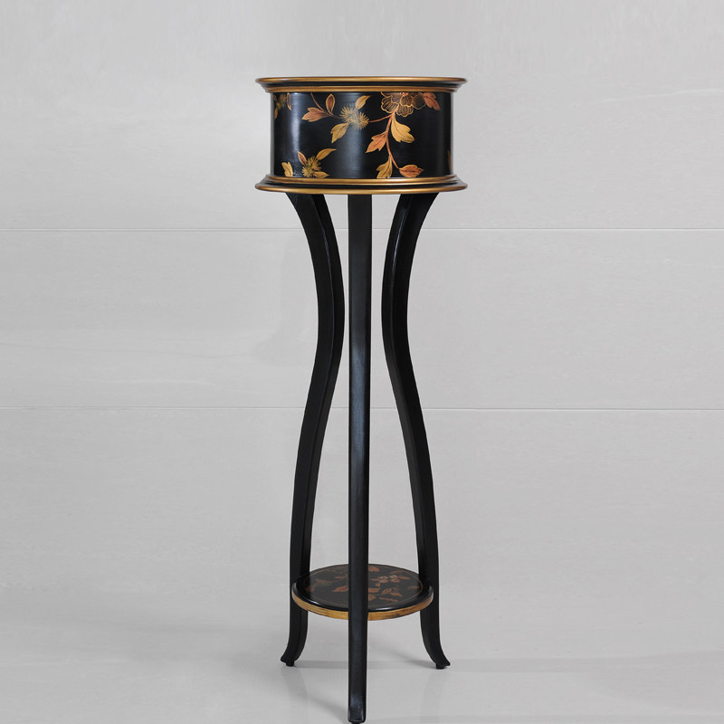 [点睛大师]外贸复古彩绘黑金色黑银蓝色高花几花架边几灯台高角架,住宅家具,花架/花几,淘宝优惠券,粉丝福利购,淘宝优惠卷