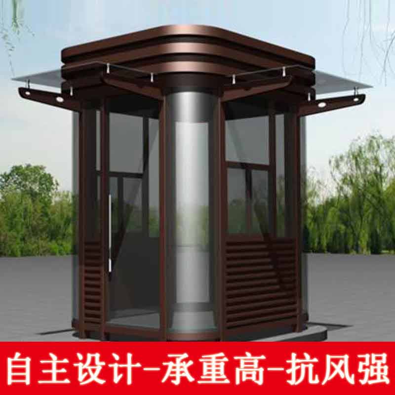 珠海岗亭户外保安亭工厂门卫亭物业站台亭学校治安亭钢结构玻璃亭