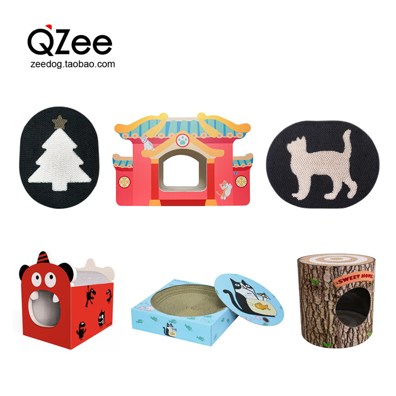 QZee猫抓板Paper Park猫咪玩具大号猫窝高强耐磨磨爪器海景房树桩