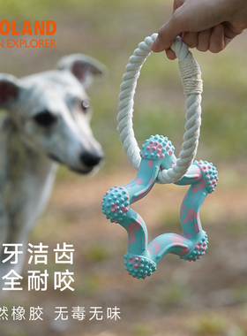 QZee狗狗玩具ZOOLAND拔河户外结绳球磨牙棒耐咬中大型犬金毛柯基