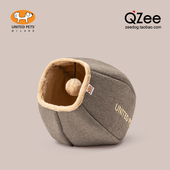QZee意大利UNITED INS爆款 PETS宠物猫窝可折叠猫穴抓板四季 通用