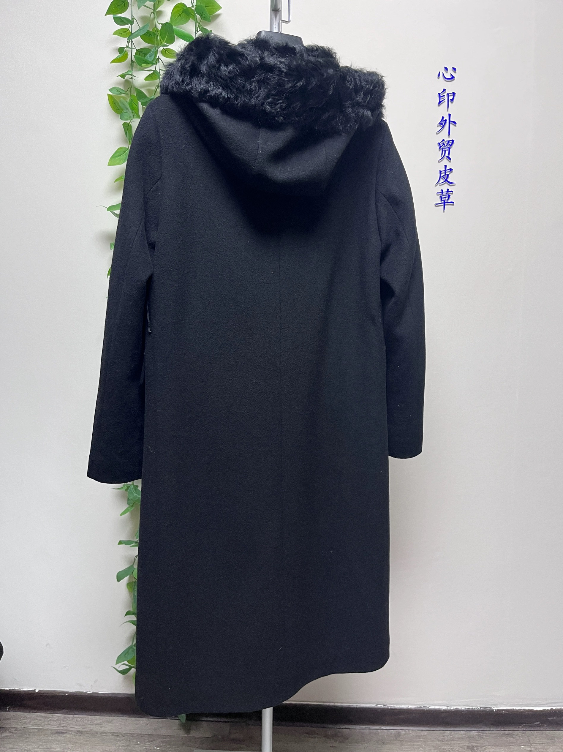 设计师款纯进口原生态羊皮毛一体毛领长外套全羊毛大衣孤品加棉