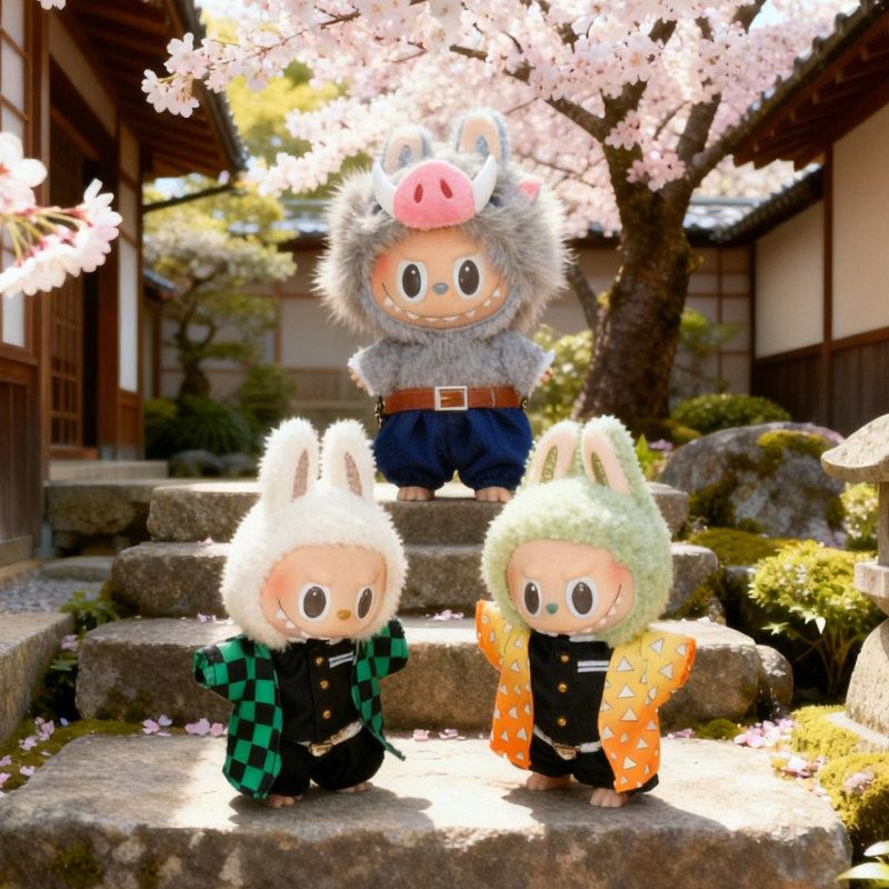 labubu娃衣鬼灭之刃娃娃套装炭治郎鬼杀队拉布布衣服1/3代娃服