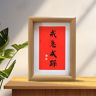 书写毛笔字体相框警示自己戒骄戒躁心无旁骛自律稳定内核定制摆件