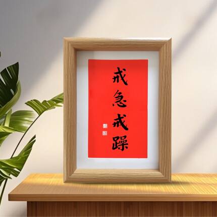 书写毛笔字体相框警示自己戒骄戒躁心无旁骛自律稳定内核定制摆件